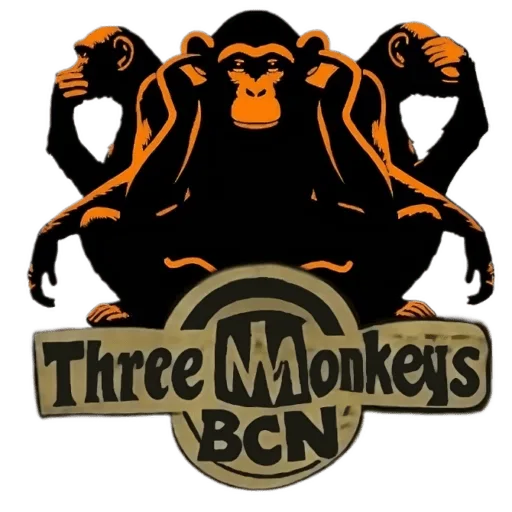 logo three monkeys cannabis club in barcelona Logo of Three Monkeys Cannabis Club in Barcelona